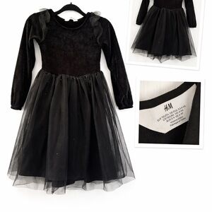 🖤 H&M Black Tulle Dress – Size 5–6 (4–6Y) 🖤